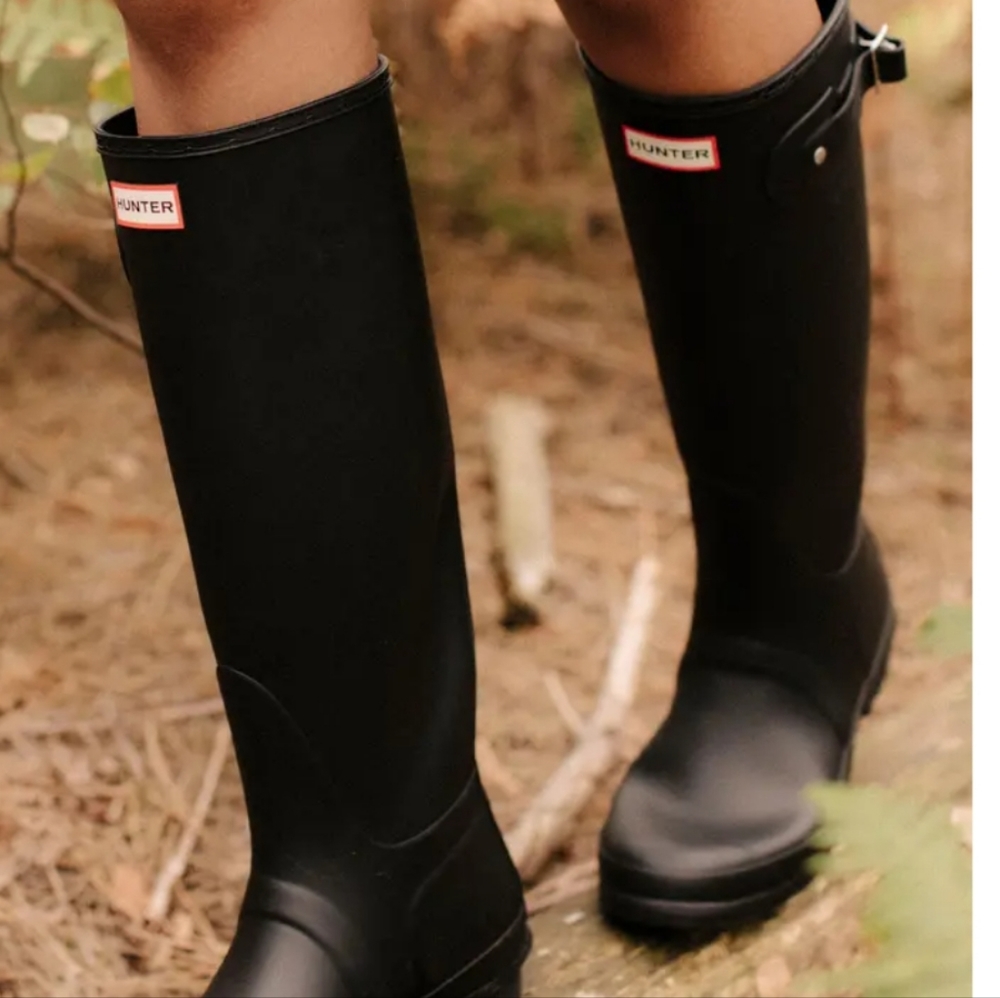 Hunter Original Tall Black Rain Boots Women’s Knee High Buckle - Picture 4 of 4